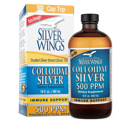 Natural Path Silver Wings Colloidal Silver 500ppm 16 oz – Immune Support Supplement