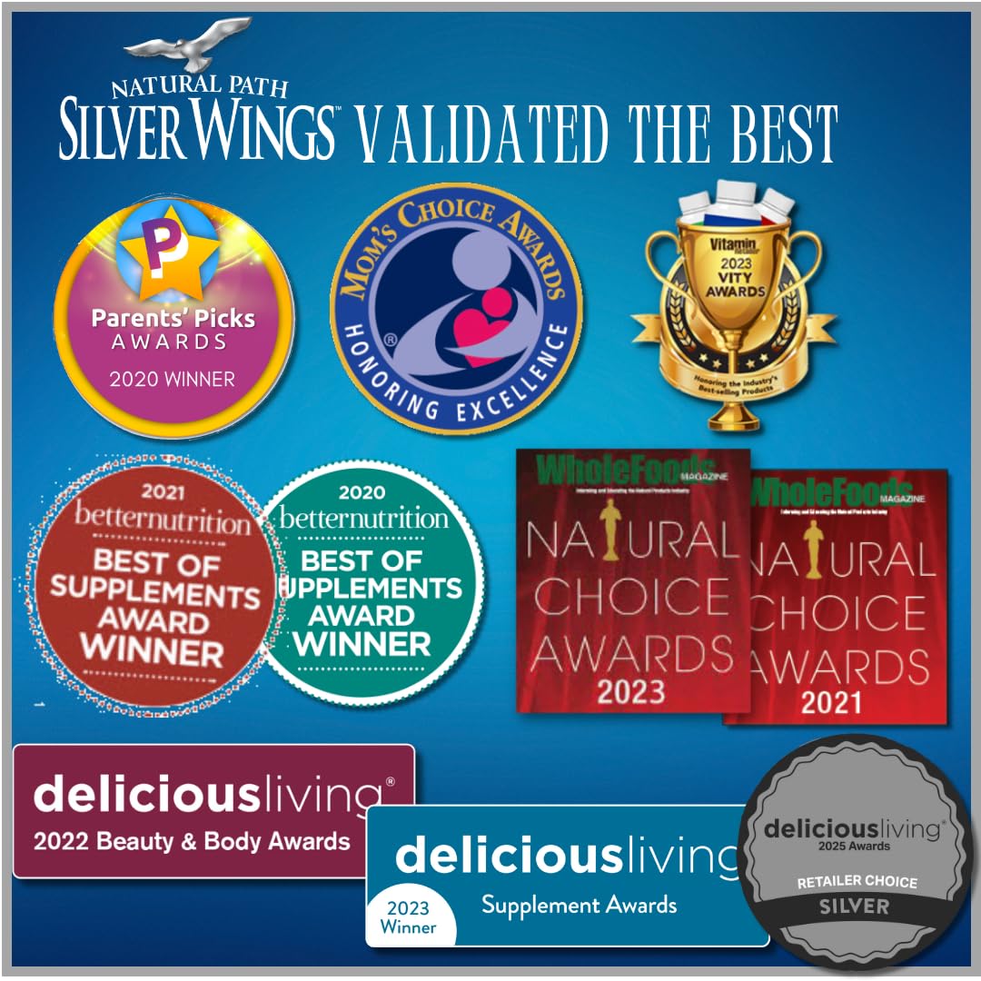 Natural Path Silver Wings Colloidal Silver 500ppm 16 oz – Immune Support Supplement