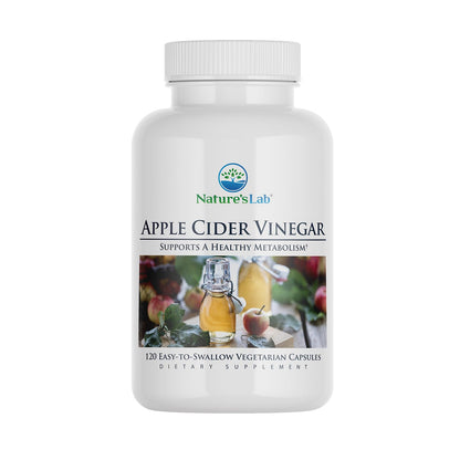 Nature's Lab Apple Cider Vinegar 1200mg with Chromium – 120 Capsules (60 Day Supply)