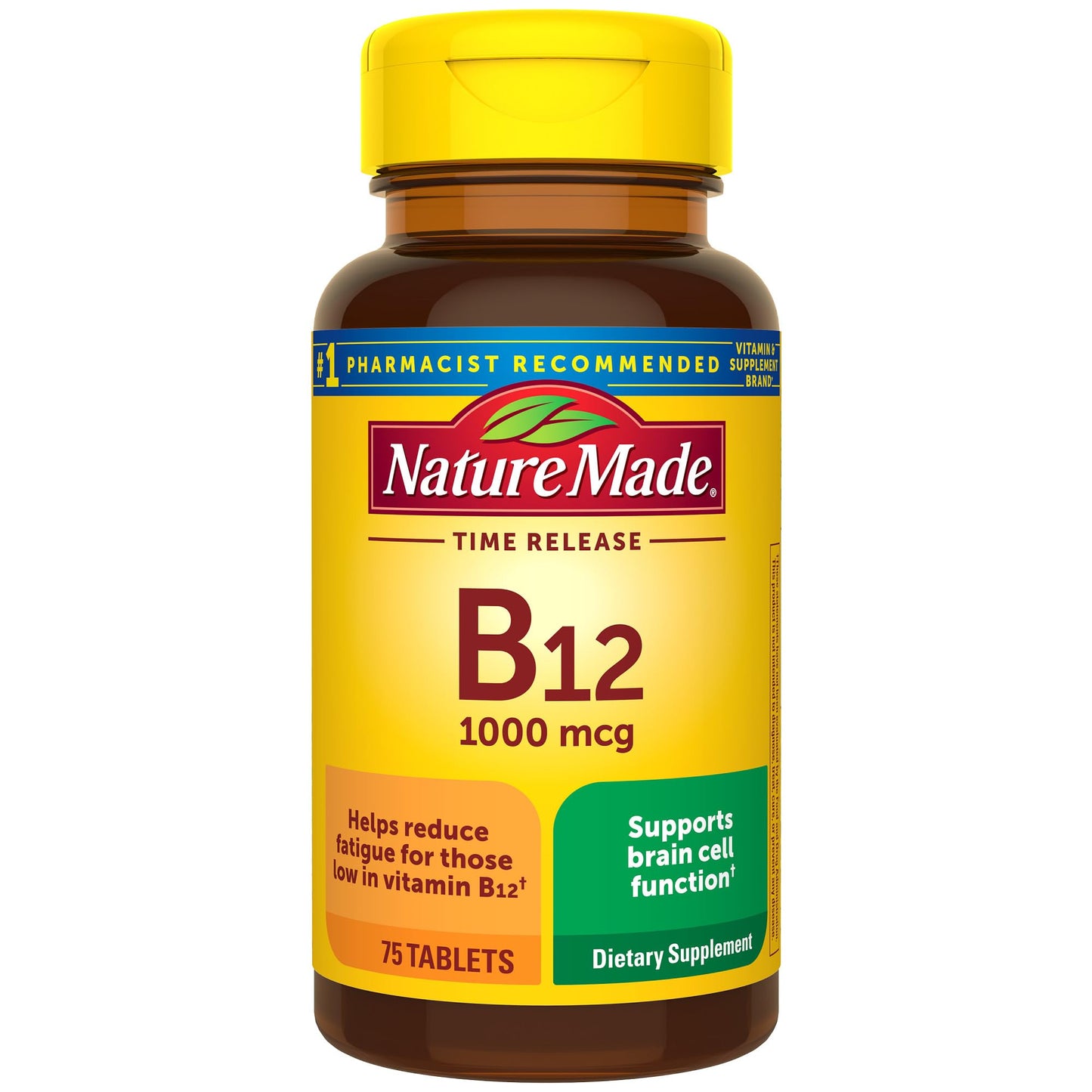 Nature Made Vitamin B12 1000 mcg Time Release Tablets – 75 Day Supply