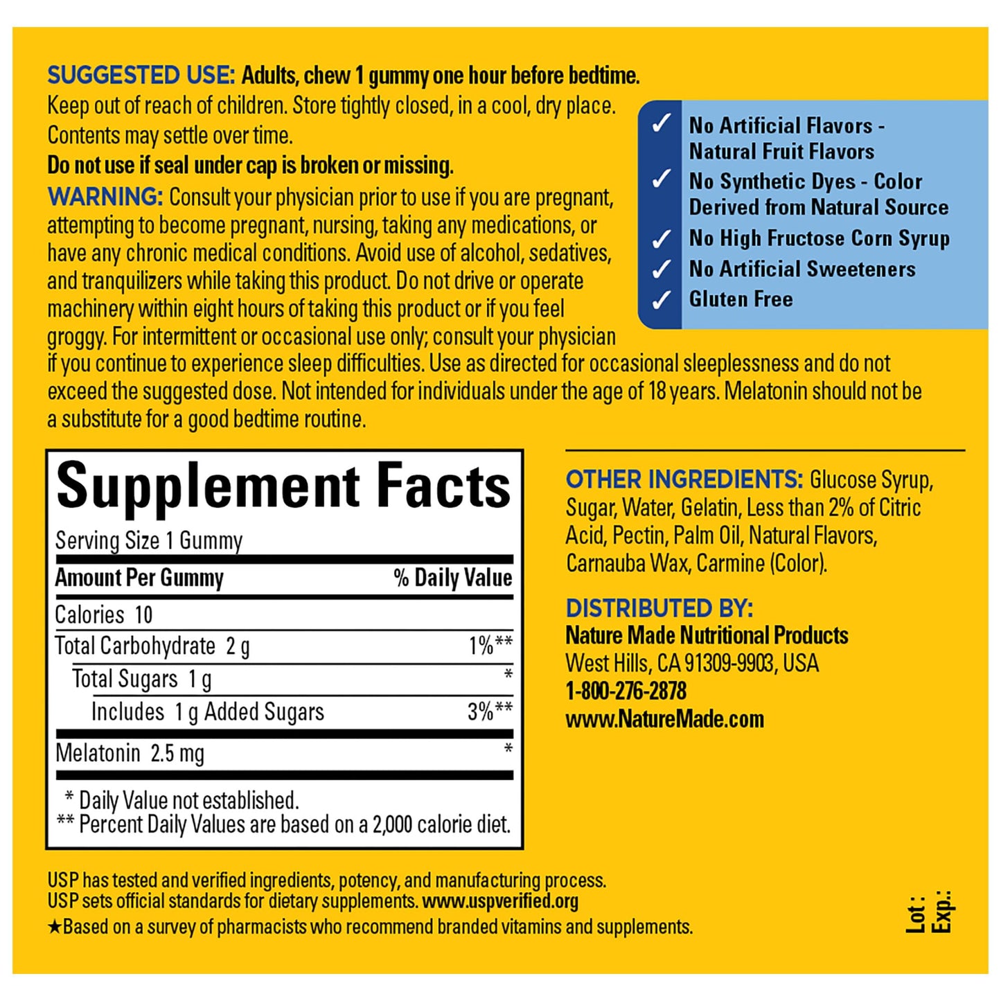 Nature Made Melatonin Gummies 2.5 mg – 80 Count, Drug-Free Sleep Aid for Adults