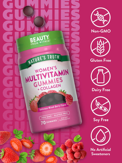 Nature's Truth Women's Multivitamin Gummies with Collagen & Biotin - 70 Count (Non-GMO, Gluten Free)