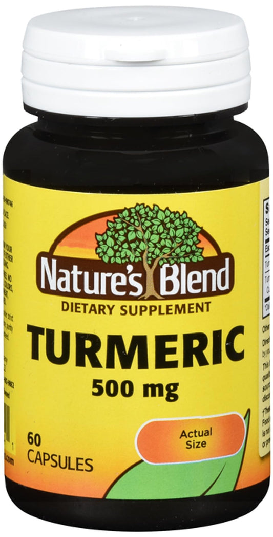 Nature's Blend الكركم 500 ملغ - 60 كبسولة (عبوة من قطعتين) | خالٍ من الجلوتين