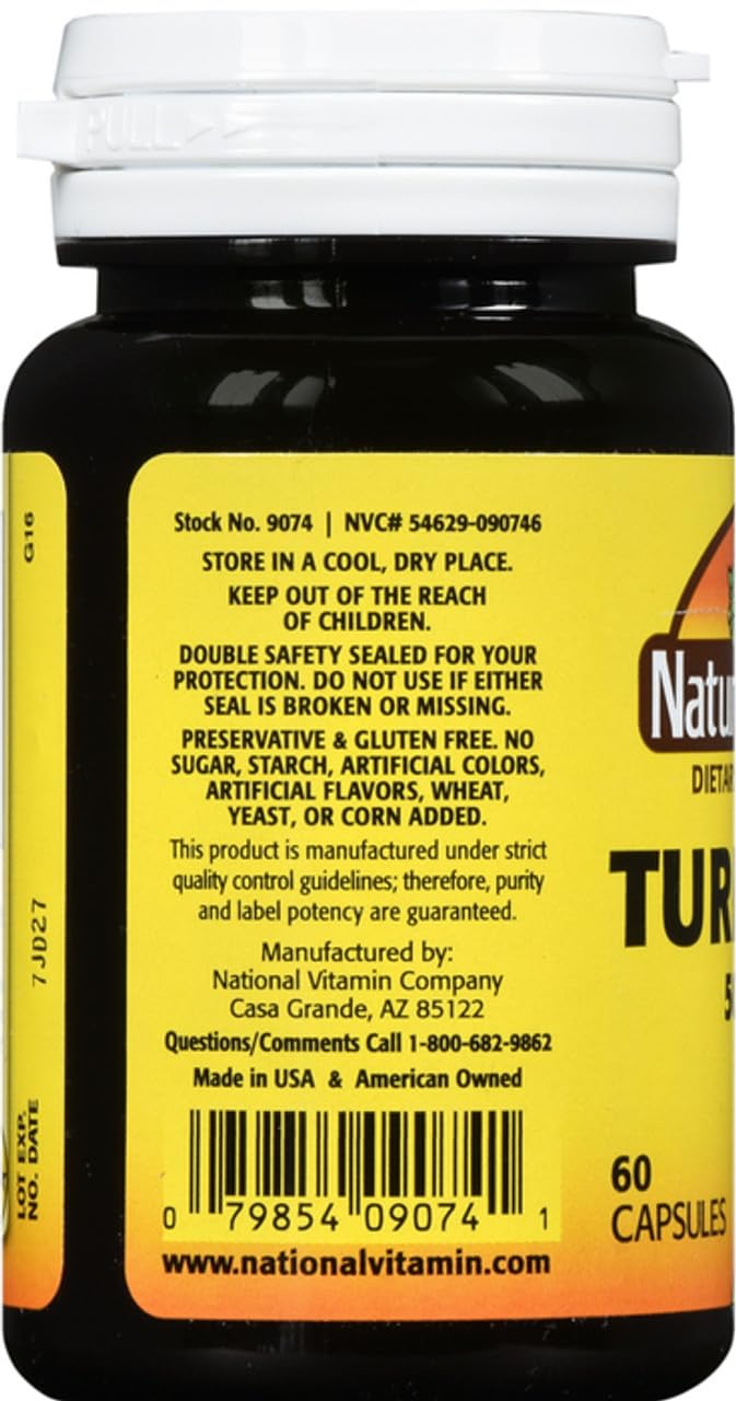 Nature's Blend Turmeric 500mg - 60 Capsules (Pack of 2) | Gluten-Free