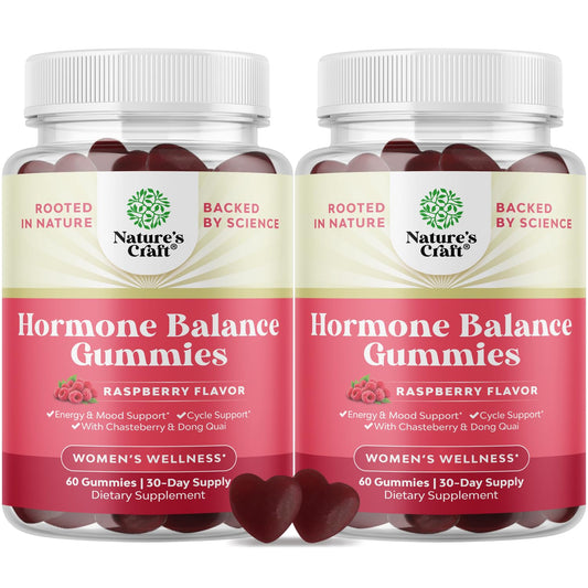 Natures Craft Hormone Balance Gummies for Women – PMS & Menopause Support (60 Chews, 2-Pack)