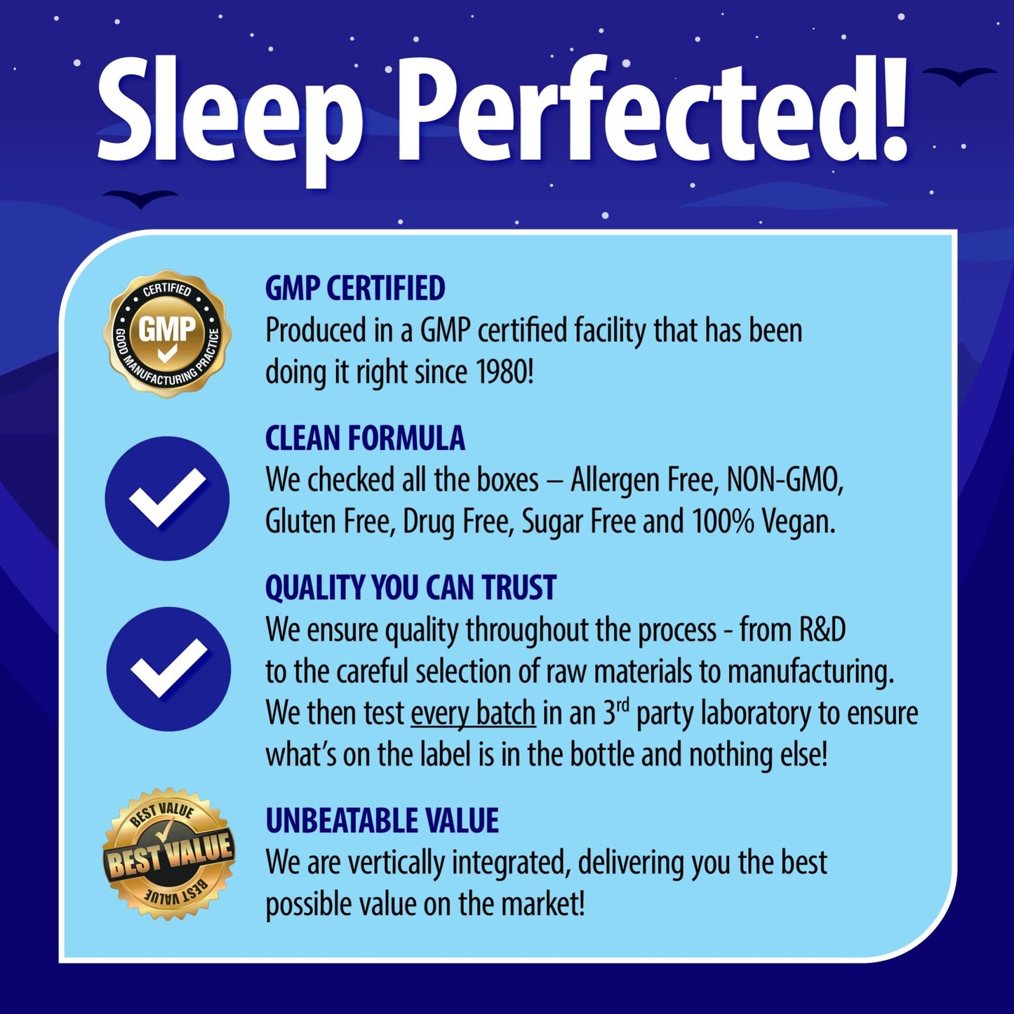 Nature's Perfect Night Melatonin 20mg | 180 Quick-Dissolve Tablets | Sugar Free