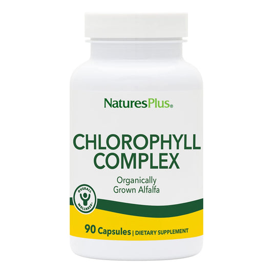 Natures Plus Chlorophyll Complex - 90 Capsules, 600 mg Organic Alfalfa - Immune Support & Energy - Gluten Free