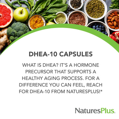 Natures Plus DHEA-10 with Bioperine - 10 mg, 90 Vegetarian Capsules (Gluten-Free)