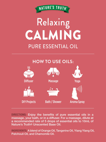 Nature's Truth Calming Pure Essential Oil - 15 mL | Diffusers & Aromatherapy | Plant Based, Non-GMO & Gluten Free