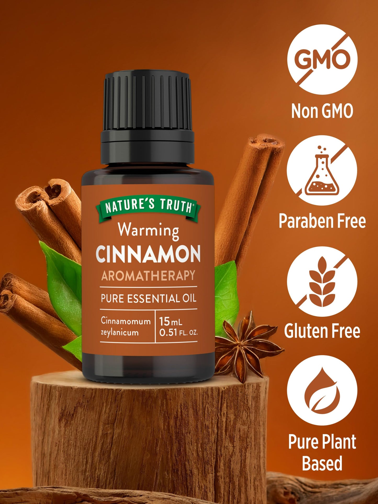 Nature's Truth Cinnamon Essential Oil - 15 mL | Diffuser & Aromatherapy