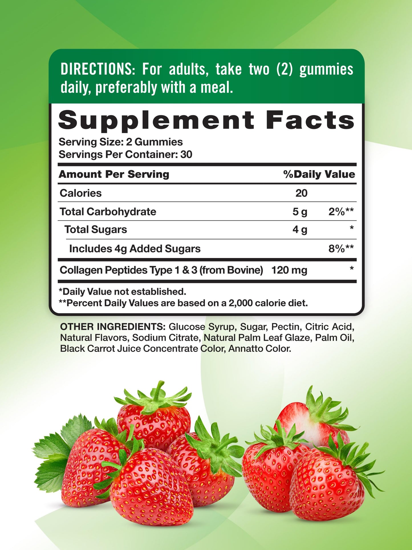 Nature's Truth Collagen Peptide Gummies for Women - Type 1 & 3, 60 Count, Strawberry, Non-GMO & Gluten Free