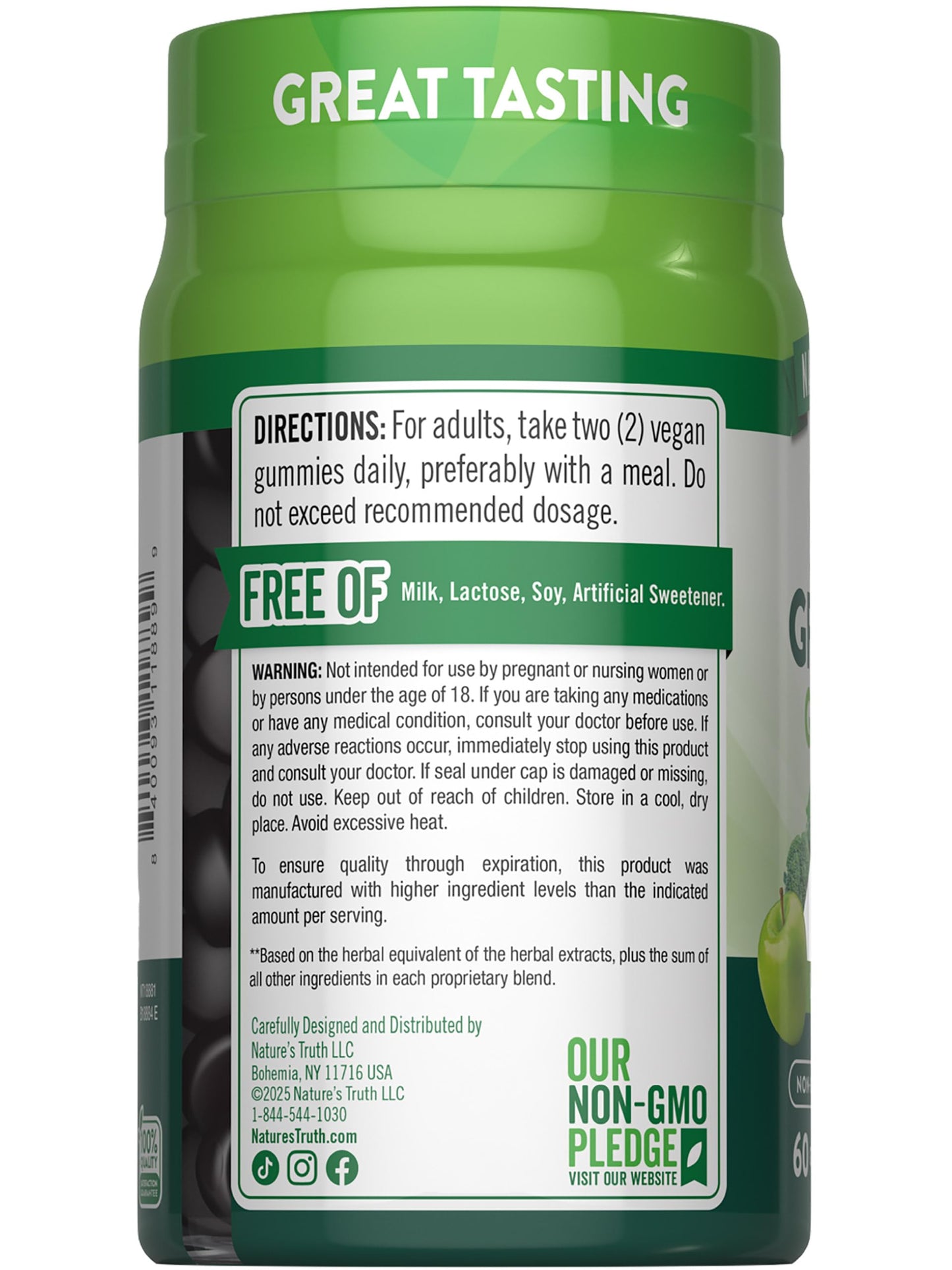 Nature's Truth Super Greens Gummies – 60 Count, Apple Flavor, Vegan, Non-GMO & Gluten Free