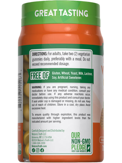 Nature's Truth Vitamin D3 Gummies 2000 IU – 70 Count, Pineapple Flavor, Vegetarian, Non-GMO, Gluten Free