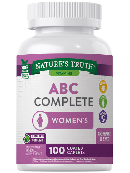 Nature's Truth Multivitamin for Women with Iron - 100 Pills | Non-GMO & Gluten Free | ABC Complete
