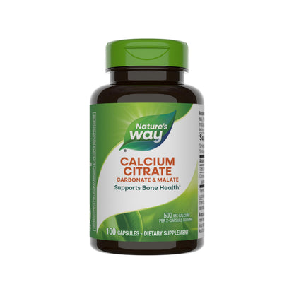 Nature's Way Calcium Citrate, Carbonate & Malate — Supports Bone Health (100 Capsules)