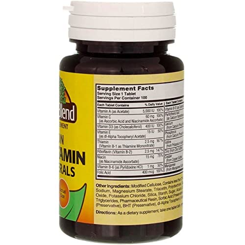 Nature's Blend No Iron Multivitamin with Minerals – 100 Tabs