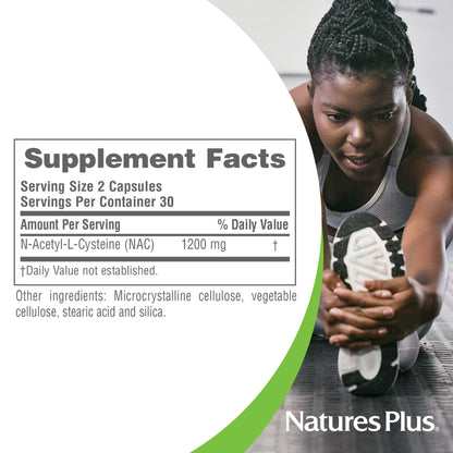 Natures Plus PRO NAC 1200 mg - 60 Capsules (30 Servings) | Non-GMO, Vegan & Gluten Free