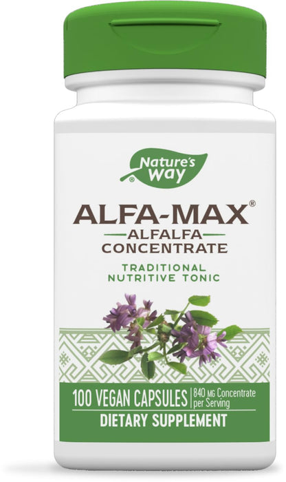 Nature's Way Alfa-Max Alfalfa Supplement | Gluten Free & Vegan | 100 Caps