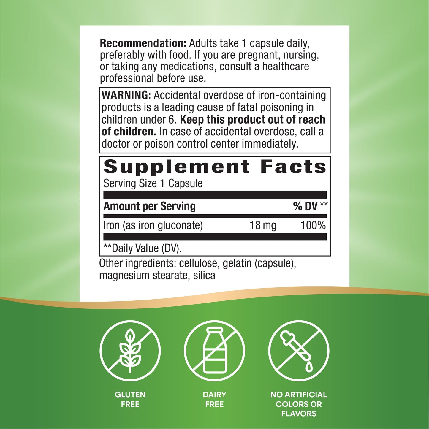 Nature's Way Iron 18 mg - Supports Healthy Red Blood Cells, Gluten Free