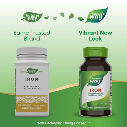 Nature's Way Iron 18 mg - Supports Healthy Red Blood Cells, Gluten Free