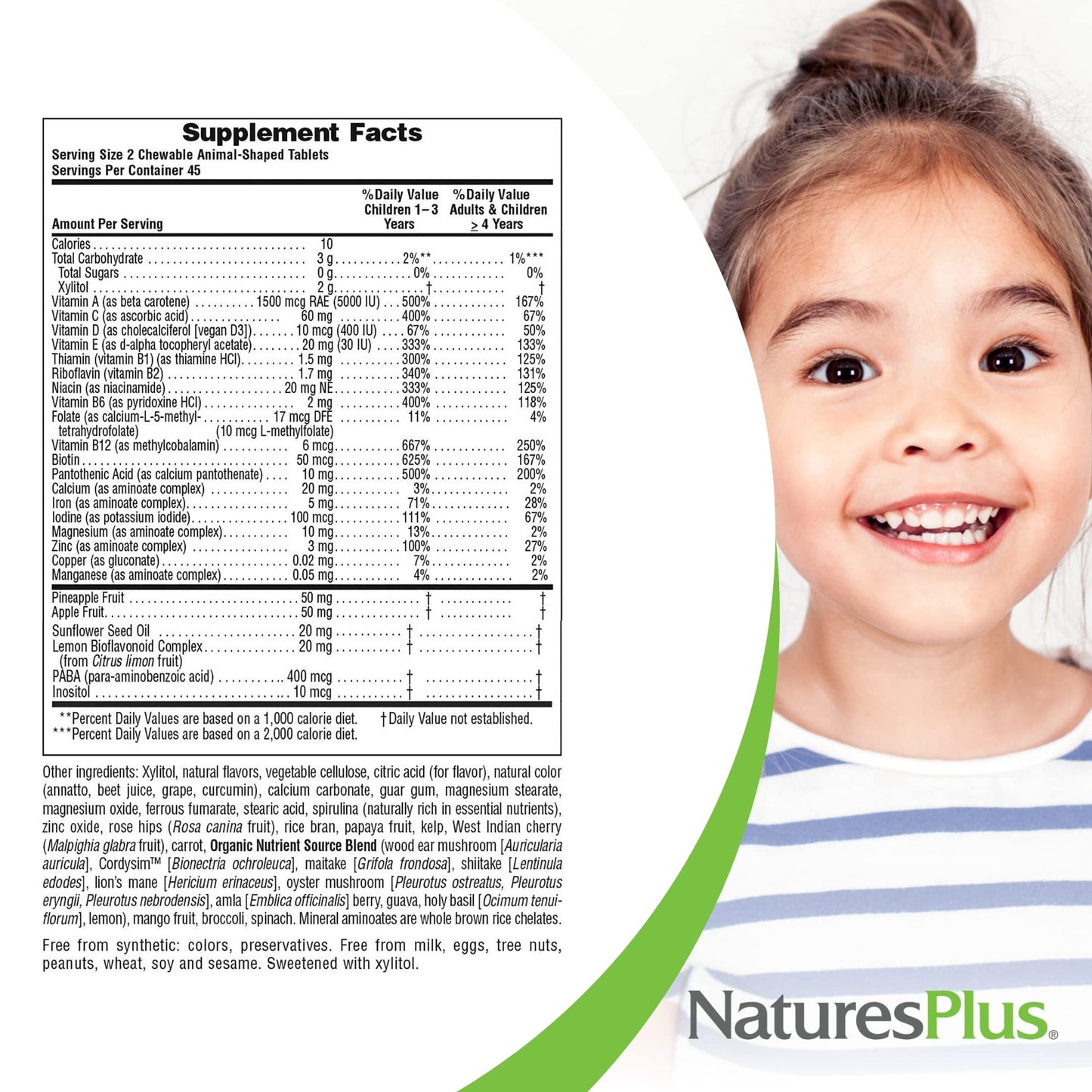 NaturesPlus Animal Parade Sugar-Free Kids Multivitamin - 2 Pack (90 Chewables) Cherry, Grape & Orange