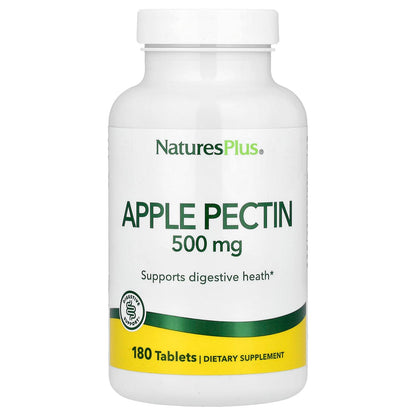 NaturesPlus Apple Pectin 500 mg | 180 Tablets – Natural Fiber Supplement | Vegetarian, Gluten Free