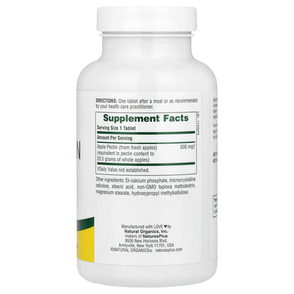 NaturesPlus Apple Pectin 500 mg | 180 Tablets – Natural Fiber Supplement | Vegetarian, Gluten Free