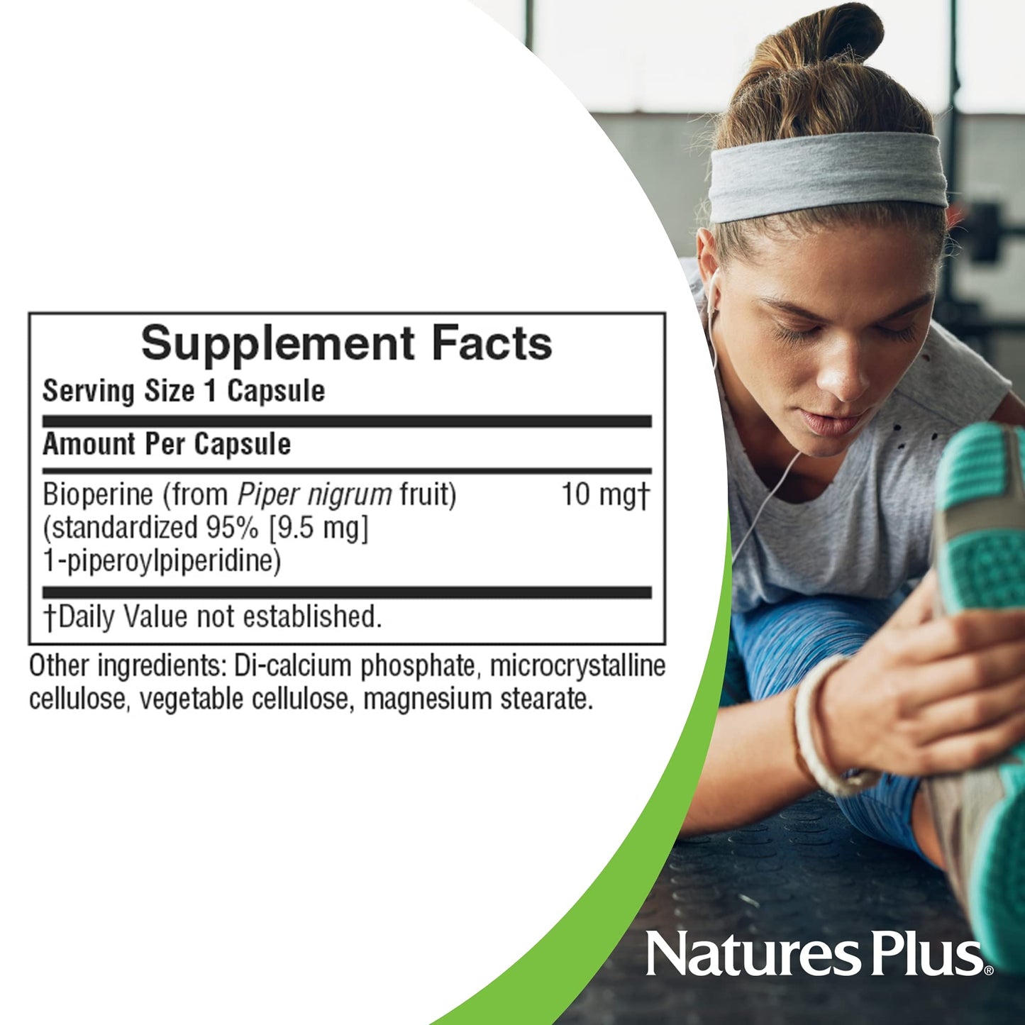 NaturesPlus Bioperine 10, 90 Capsules – Vegan, Gluten Free, 90 Servings
