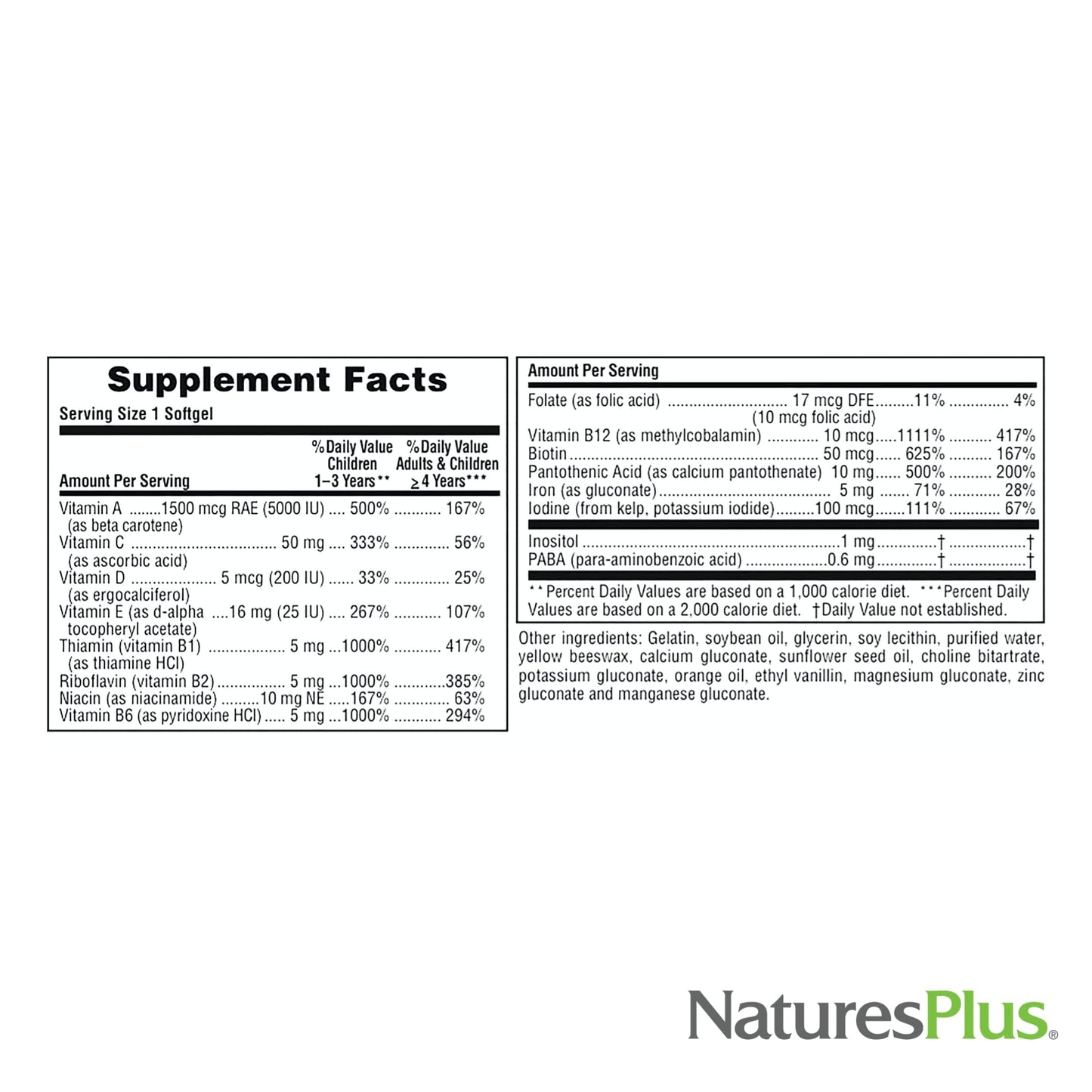 NaturesPlus Children's Vita-Gels Multivitamin – Orange Flavor, Gluten Free, 180 Servings (Pack of 2)