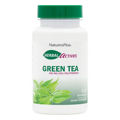 NaturesPlus Herbal Actives Green Tea - 60 Capsules (Non-GMO, Vegan)