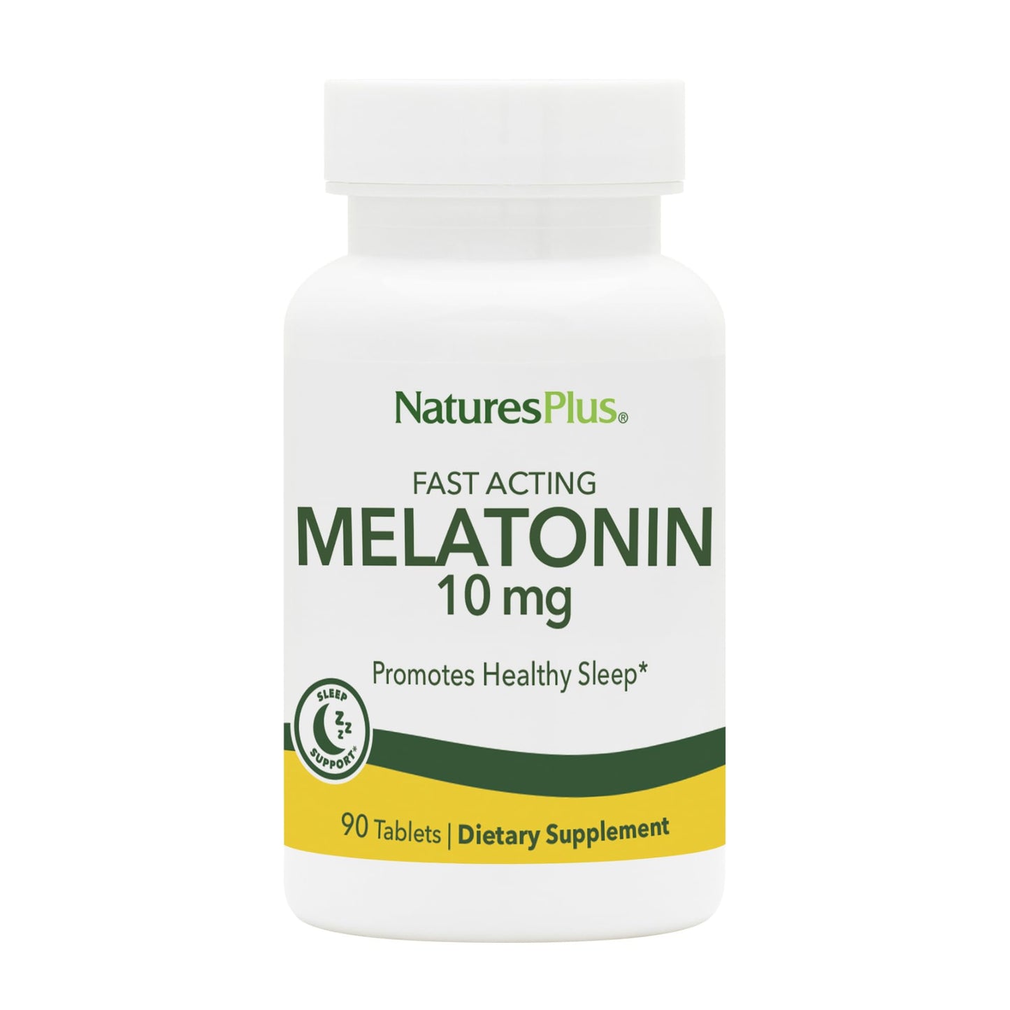 NaturesPlus Melatonin 10 mg – 90 Fast-Acting Tablets – Vegan & Gluten Free