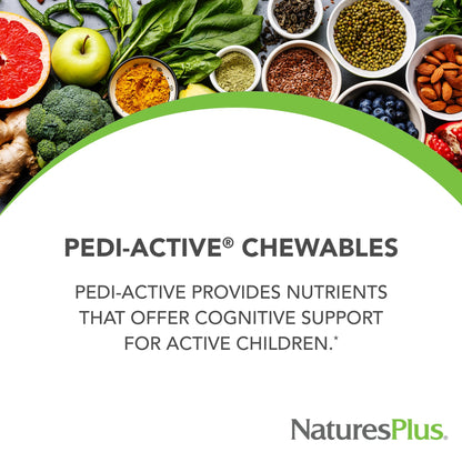 NaturesPlus Pedi-Active LECI-PS DMAE Complex – 60 Chewable Tablets (Mixed Berry) for Kids | Brain Health & Focus