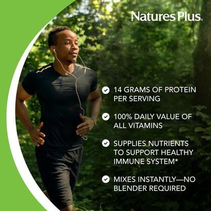 NaturesPlus SPIRU-TEIN Strawberry Protein Shake – 64 Servings, Plant-Based & Gluten Free