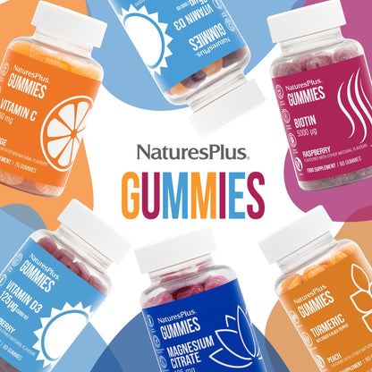 NaturesPlus Turmeric Curcumin Gummies – Peach (60 Gummies) | Joint, Digestive & Cardiovascular Support | Vegan, Gluten Free, Non-GMO | 30 Servings