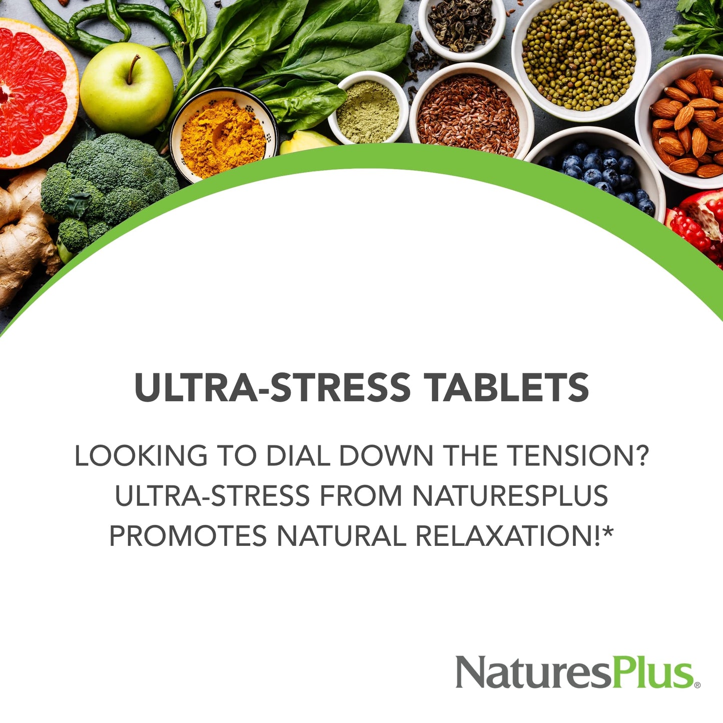 NaturesPlus Ultra-Stress with Iron | 30 Vegetarian Tablets | Stress Relief