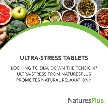 NaturesPlus Ultra-Stress with Iron | 30 Vegetarian Tablets | Stress Relief