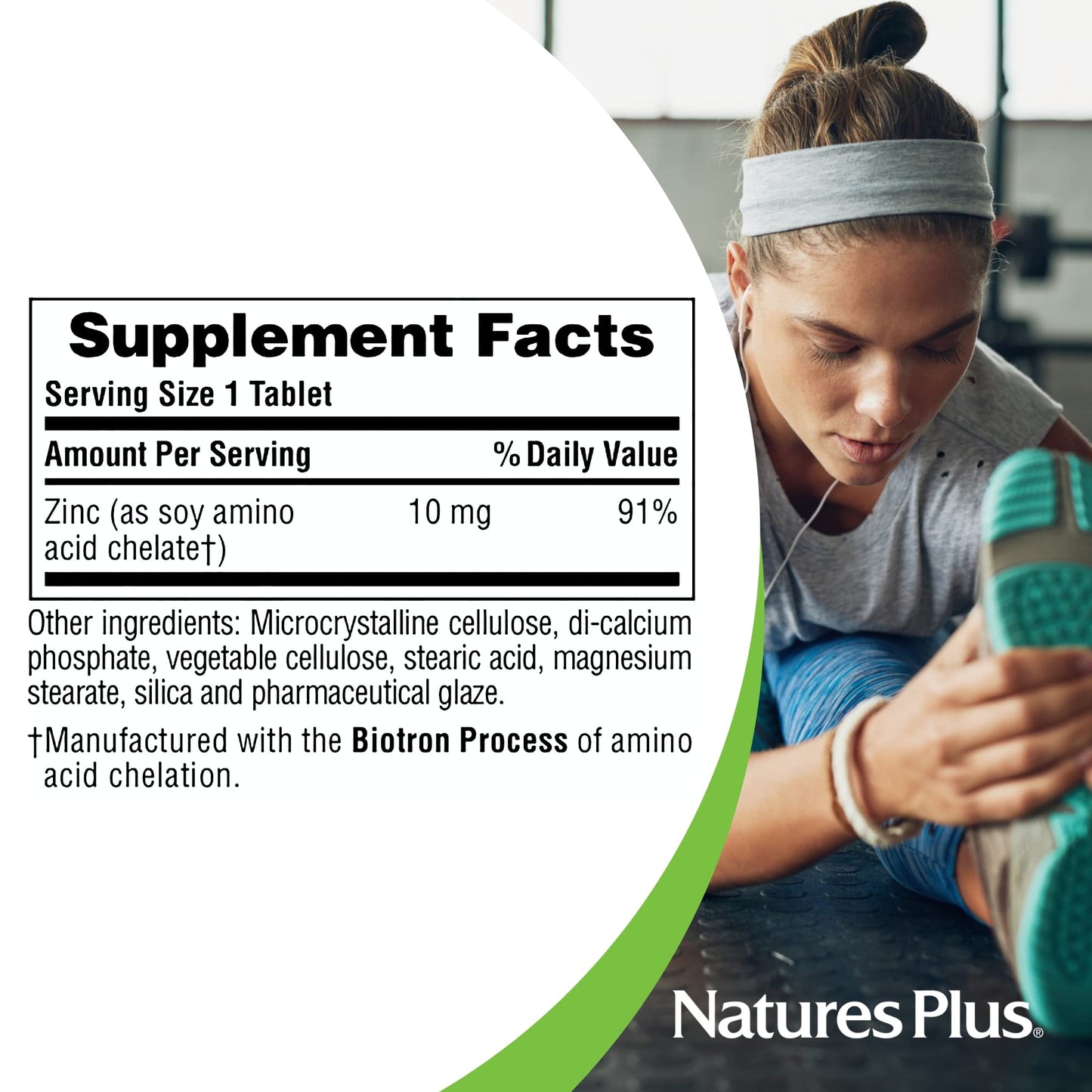NaturesPlus Zinc Tablets 10 mg – 90 Vegetarian Servings | Immune Support, Digestion & Vision