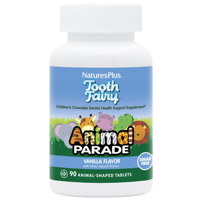 NaturesPlus Animal Parade Tooth Fairy Chewables – Natural Vanilla, 90 Animal-Shaped Tablets