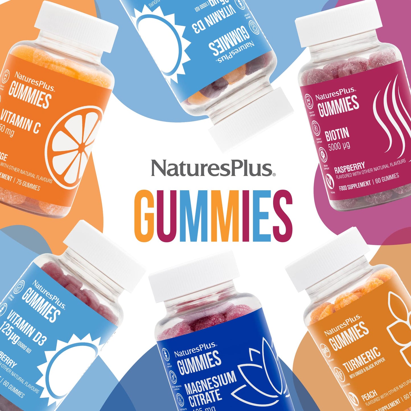 NaturesPlus Vitamin D3 1000 IU Gummies – 60 Gummies, Mixed Berry | Vegan, Gluten Free
