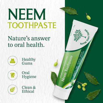 Neem Fluoride Free Toothpaste - Vegan, Gluten Free - Clove & Stevia - 4 Pack