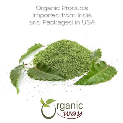 ORGANIC WAY Neem Leaf Powder – Organic & Kosher Certified | Non-GMO & Gluten Free | USDA Certified | Origin India | 8 oz