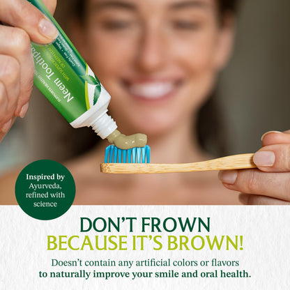 Neem Fluoride Free Toothpaste - Vegan, Gluten Free - Clove & Stevia - 4 Pack