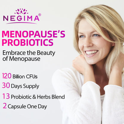 Negima Menopause Probiotics 120B CFUs - 13-in-1 Herbs & Botanicals - 60 Caps
