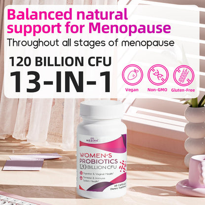 Negima Menopause Probiotics – 120B CFUs, 13-in-1 Herbal Complex, 240 Caps