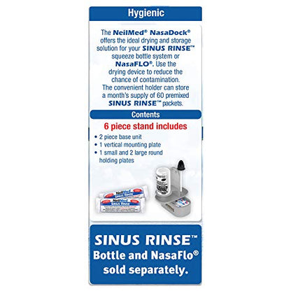 NeilMed NasaDock Plus Stand - Gray | Drying & Storage for Squeeze Bottles & Neti Pots