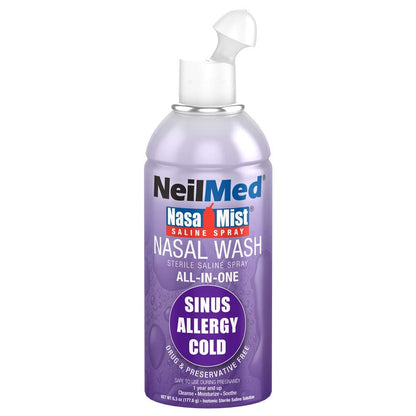 NeilMed NasaMist All in One Multi-Purpose Saline Spray, 6.3 Fl Oz