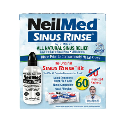 NeilMed Sinus Rinse - Complete Nasal Irrigation Kit (50 Count)