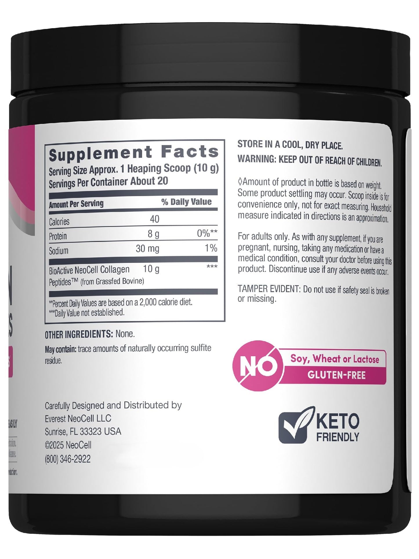 NeoCell Super Collagen Peptides – 10g per Serving, Unflavored, 7 oz Canister