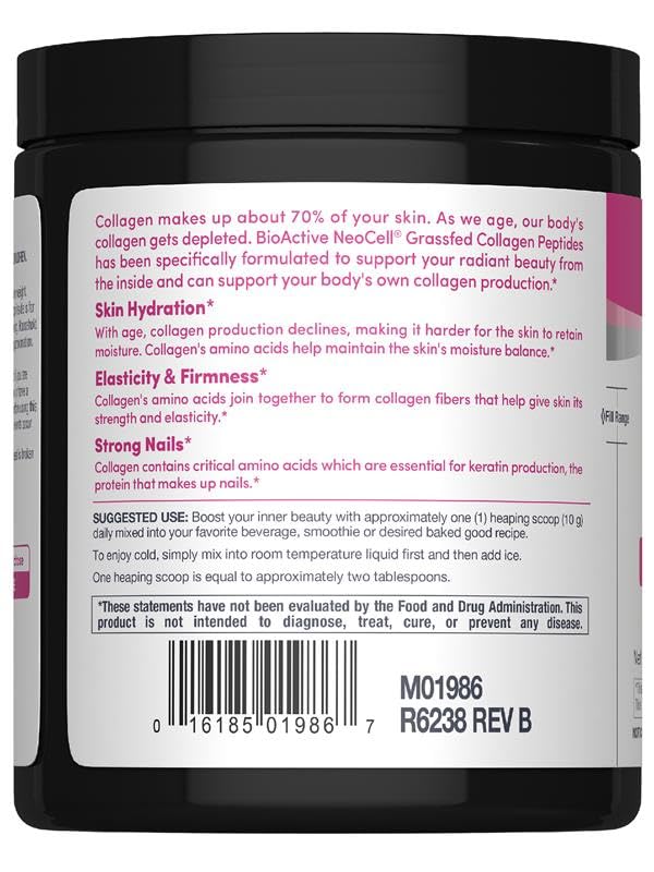 NeoCell Super Collagen Peptides – 10g per Serving, Unflavored, 7 oz Canister