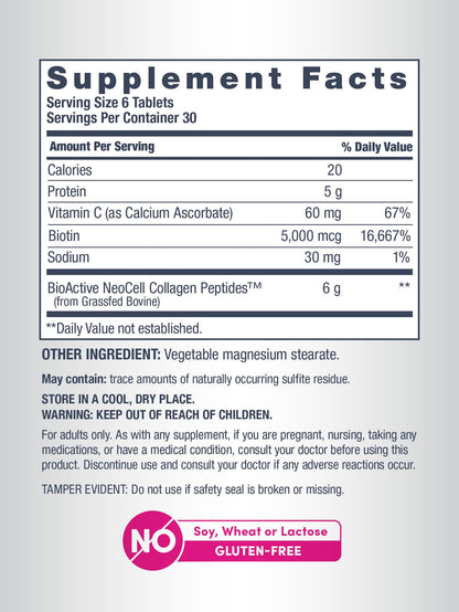 NeoCell Super Collagen with Vitamin C & Biotin – Skin, Hair & Nails Supplement, 180 Count